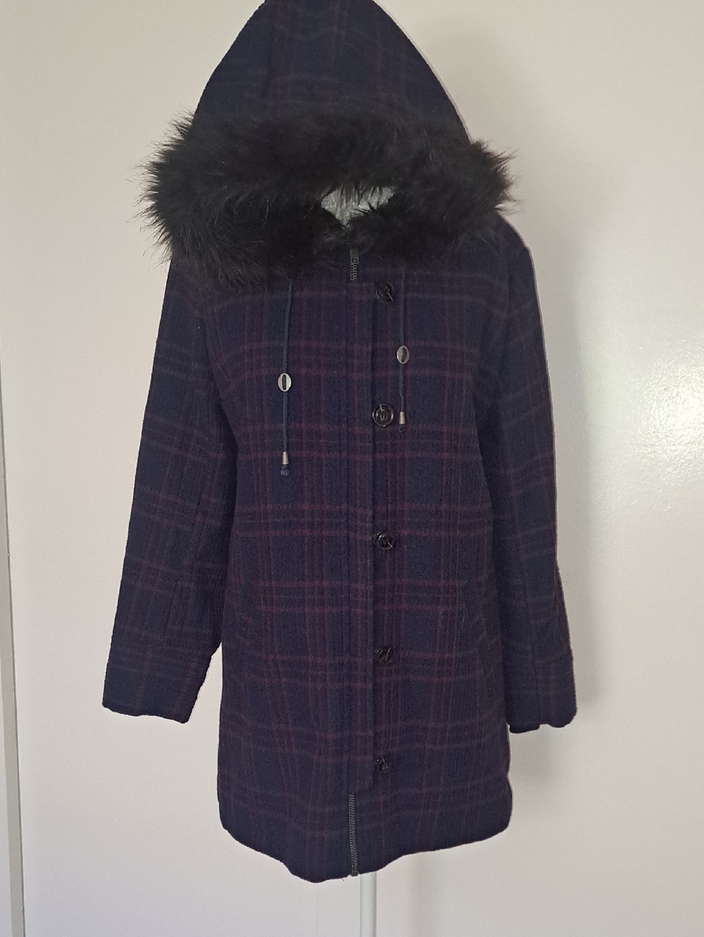 I❤️RONSON BY CHARLOTTE RONSON  Wool Blend Coat with Faux Fur Year 2009.
